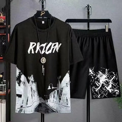 Men's Graffiti set - Printed Tee & shorts 2-piece