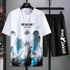 Men's Graffiti set - Printed Tee & shorts 2-piece