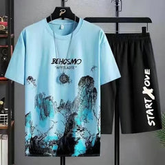 Men's Graffiti set - Printed Tee & shorts 2-piece