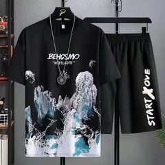 Men's Graffiti set - Printed Tee & shorts 2-piece
