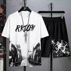 Men's Graffiti set - Printed Tee & shorts 2-piece